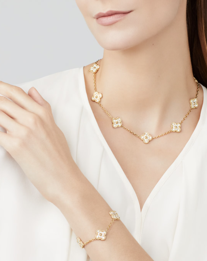 [¡®Loco¡¯]CLOVER 10 MOTIFS FULL DIAMOND NECKLACE