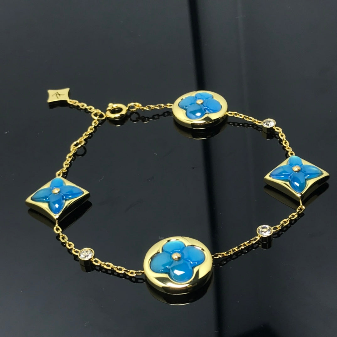 ¡®Loco¡¯STAR AND SUN 4 MOTIF BLUE BRACELET