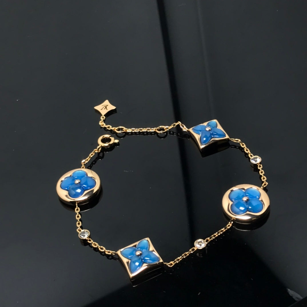 ¡®Loco¡¯STAR AND SUN 4 MOTIF BLUE BRACELET