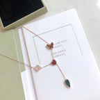 ¡®Loco¡¯LUCKY SPRING 4 MOTIFS ROSE GOLD NECKLACE