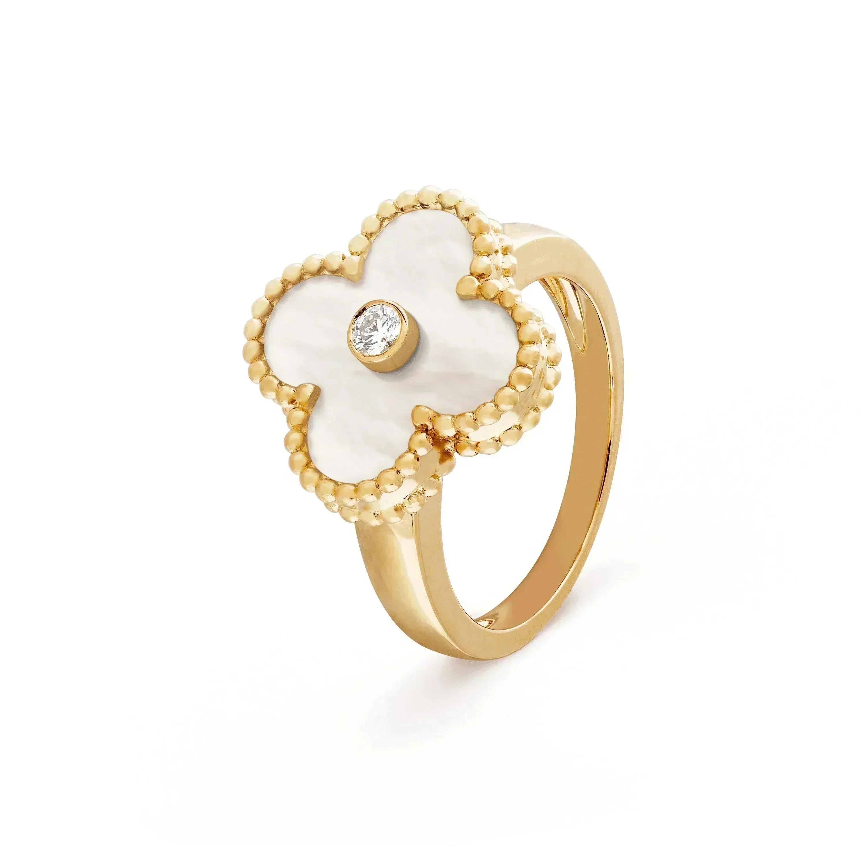 ¡®Loco¡¯CLOVER PINK MOP RING GOLD DIAMOND